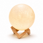 Lámpara Luna Llena 3D con Soporte