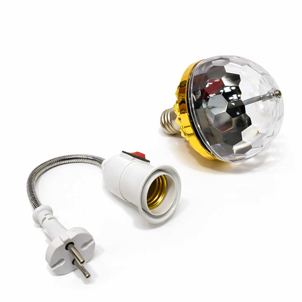 2247_2 Bombilla LED Disco Giratoria 360º con Adaptador - Imagen 1